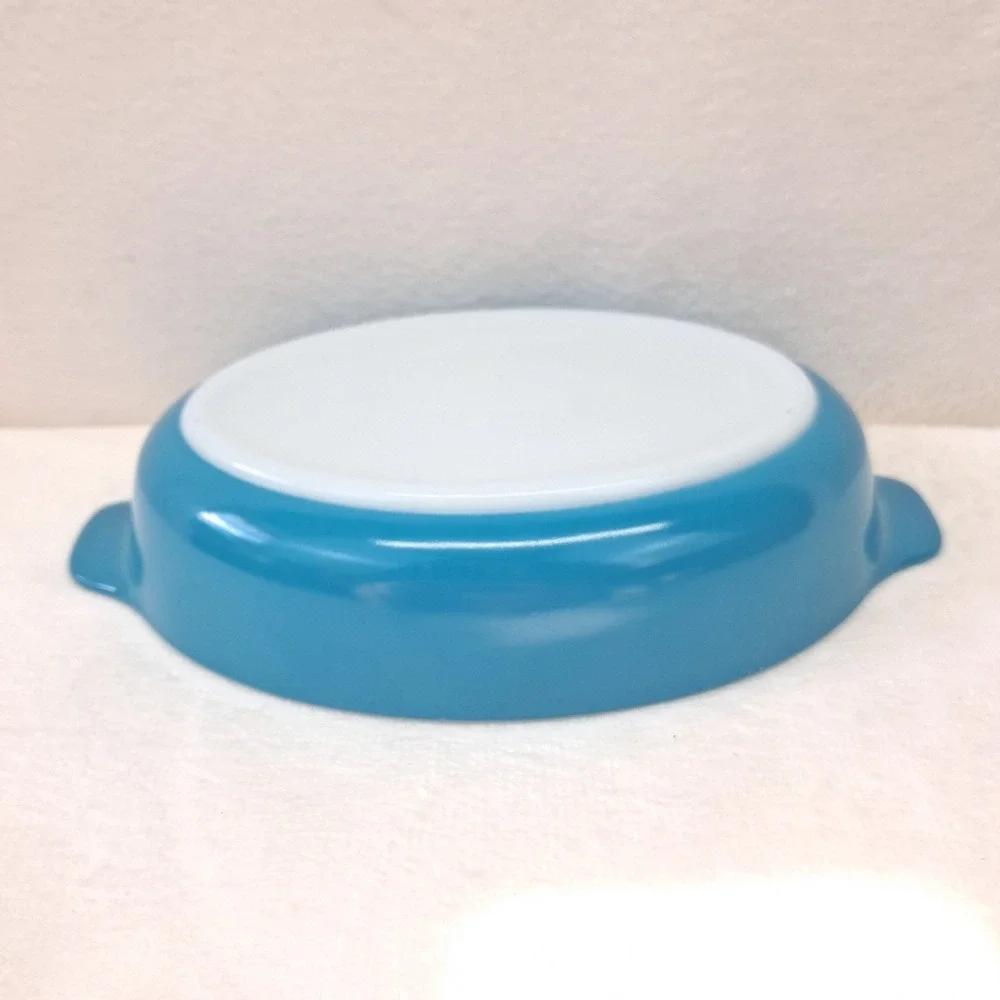 Vintage Pyrex 10 oz Horizon Blue 700 Au Gratin Souffle Dish Baker Vtg Pixie USA
